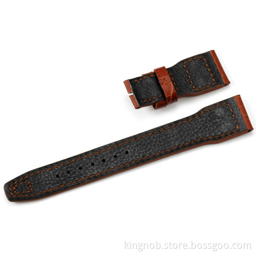 IW-12 Good Quality Handmade Brown leather watch with steel buckle